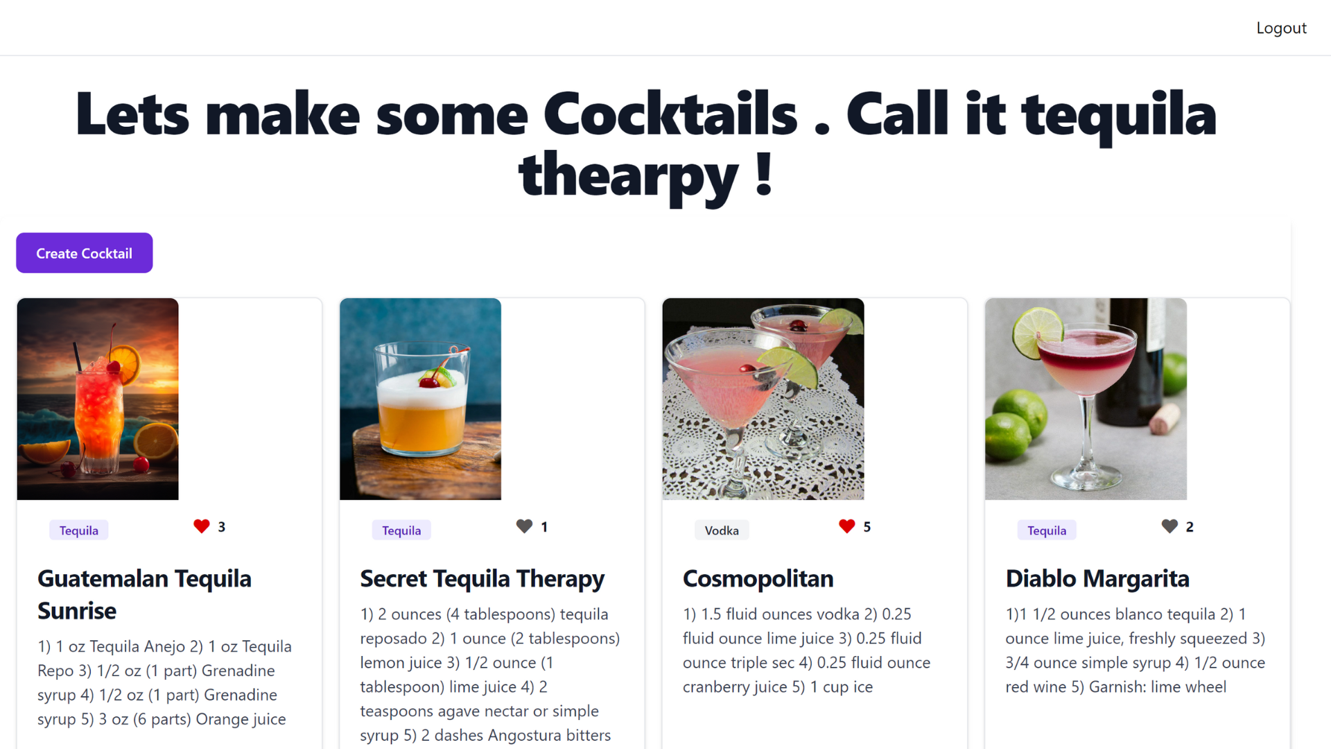 Cocktail Website Cover Image